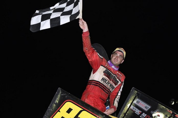 2020 ASCoC Ohio Speedweek 3 Fremont Sun-9 Aaron Reutzel VL Celebration Frank Smith Photo