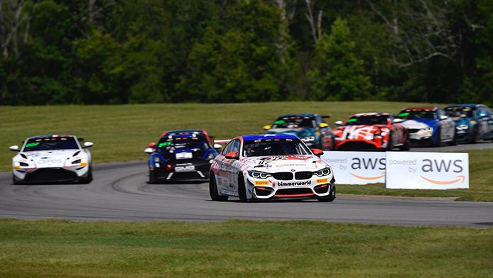 Bill Auberlen and James Walker Jr. topped Saturday's Pirelli GT4 America event at Virginia Int'l Raceway. Bill Auberlen and James Walker Jr. topped Saturday's Pirelli GT4 America event at Virginia Int'l Raceway.