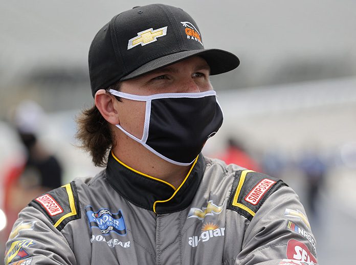 Sheldon Creed will start from the pole for Saturday's NASCAR Gander RV & Outdoors Truck Series race at Texas Motor Speedway. (Chris Graythen/Getty Images Photo) Sheldon Creed will start from the pole for Saturday's NASCAR Gander RV & Outdoors Truck Series race at Texas Motor Speedway. (Chris Graythen/Getty Images Photo)