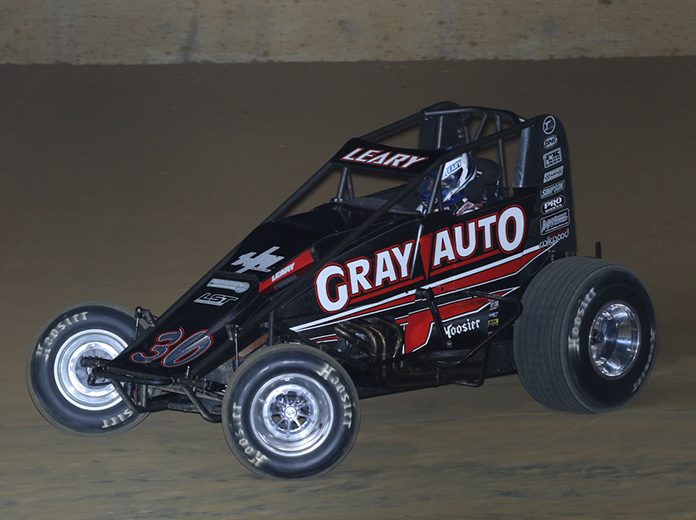 C.J. Leary raced to his second-straight Indiana Sprint Week victory Sunday at Lawrenceburg Speedway. (Neil Cavanah Photo) C.J. Leary raced to his second-straight Indiana Sprint Week victory Sunday at Lawrenceburg Speedway. (Neil Cavanah Photo)