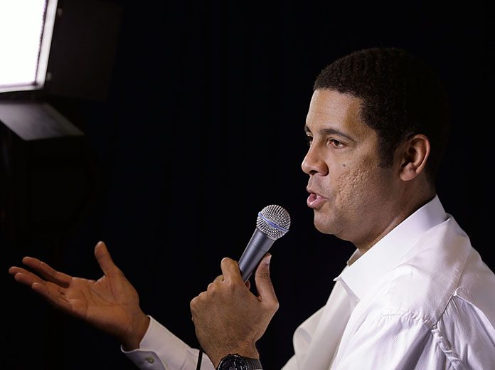 Brad Daugherty has joined the NBC Sports NASCAR broadcast team. (Bob Leverone/NASCAR via Getty Images Photo) Brad Daugherty has joined the NBC Sports NASCAR broadcast team. (Bob Leverone/NASCAR via Getty Images Photo)