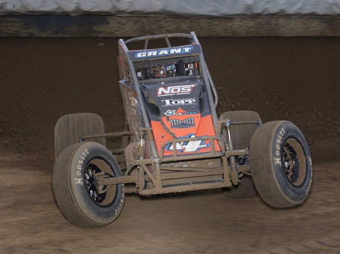Justin Grant in action Wednesday's at the Terre Haute Action Track. (Neil Cavanah Photo)