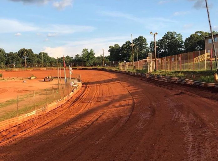 Front stretch at West Georgia Speedway. Doug Stevens plans to eliminate the interior guardrail creating more room for entering and exiting the turns along with progressive banking.