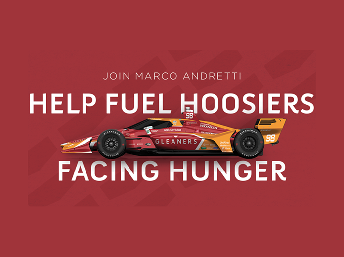 Gleaners Food Bank of Indiana will sponsor Marco Andretti's Indianapolis 500 program. Gleaners Food Bank of Indiana will sponsor Marco Andretti's Indianapolis 500 program.
