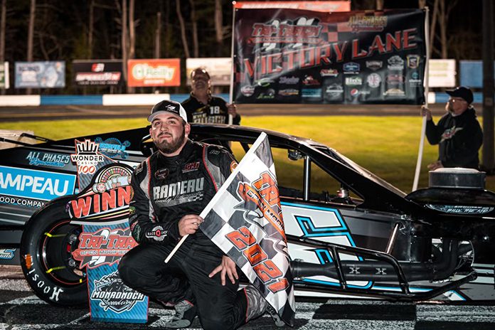 Sam Rameau in victory lane Saturday at Monadnock Speedway. (Tom Morris Photo) Sam Rameau in victory lane Saturday at Monadnock Speedway. (Tom Morris Photo)