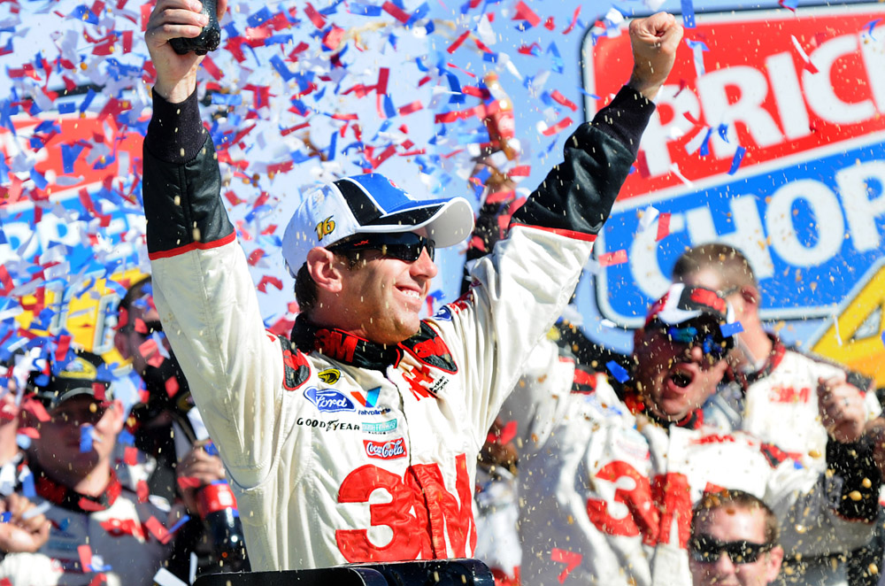 Biffle in victory lane