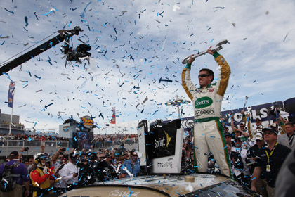 Carl Edwards Carl Edwards celebrates his victory in Sunday's Kobalt Tools 400 at Las Vegas Motor Speedway. (David Allio Photo)