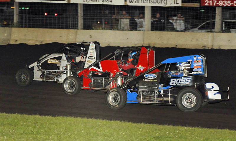 Terry Babb Andrew Felker Seth Motsinger POWRi Lincoln Speedway