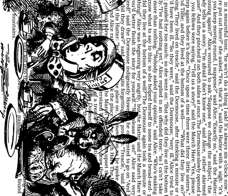 Alice Vintage Border And Text Black And Spoonflower