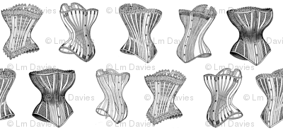 Vintage Victorian Corsets wallpaper - poetryqn - Spoonflower