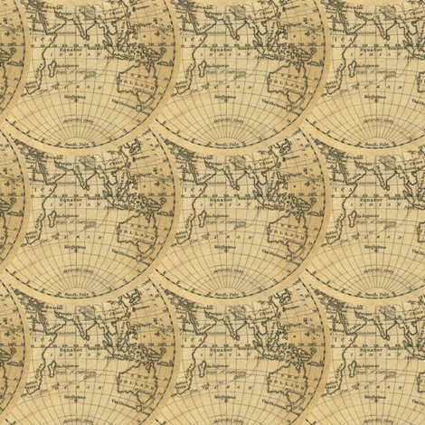 hemisphere world -1830 wallpaper - ravynka - Spoonflower