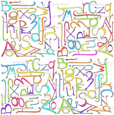 graph_paper_alphabet fabric - wiccked - Spoonflower