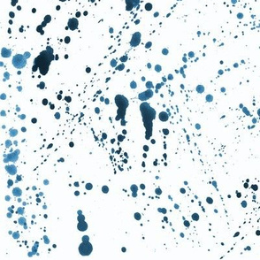 Blue Ink Splatter Spoonflower