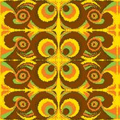 Hippie 1 Brown Orange Green Fabric Miss Blumchen Spoonflower