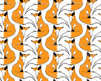 Red Fox Stripes on White wallpaper - pond_ripple - Spoonflower
