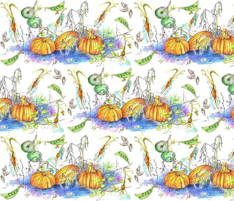 Vegetable Harvest fabric - countrygarden - Spoonflower