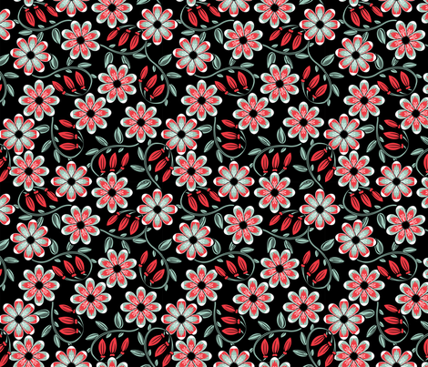 Hummingbird floral fabric - cjldesigns - Spoonflower