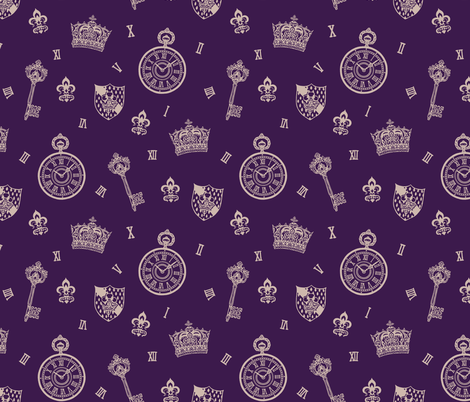 Antique Pocket-Watch, Crown and Keys Royal Purple 