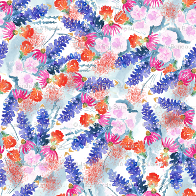 Texas Modern Native Flowers wallpaper - jacinda - Spoonflower