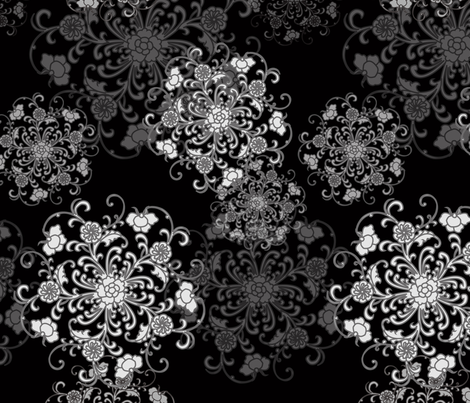 Oriental black wallpaper - lalaboyz - Spoonflower