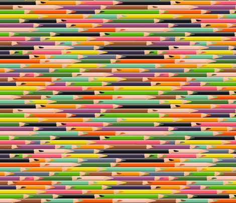 Colored Pencils Warm fabric - spacefem - Spoonflower