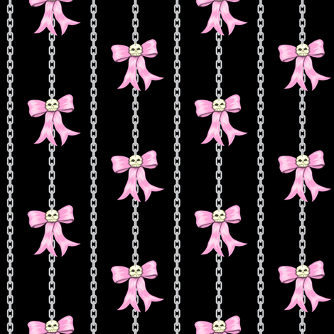 Skull’n Bow’n Chains wallpaper - taracrowleythewyrd - Spoonflower