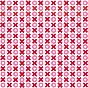 Tiny Noughts And Crosses In Red And Pink Spoonflower