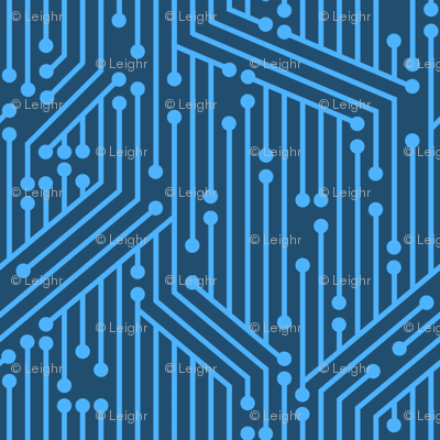 Printed Circuit Board (Blue) fabric - leighr - Spoonflower