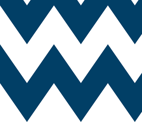 chevron xl navy blue fabric - misstiina - Spoonflower
