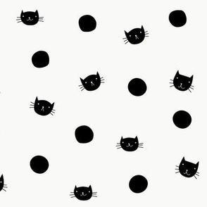 polka dot cats wallpaper - elinvanegmond - Spoonflower