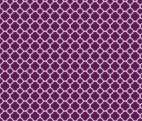 Plum Purple Quatrefoil fabric - sweetzoeshop - Spoonflower