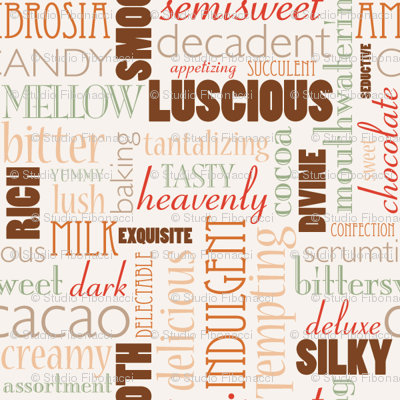 Chocolate Words fabric - studiofibonacci - Spoonflower