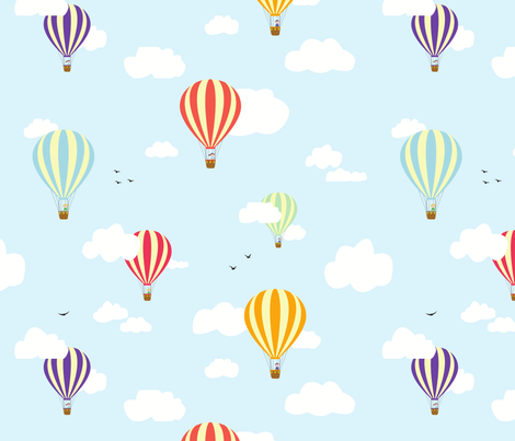 Hot Air Balloons fabric - nobleandable - Spoonflower