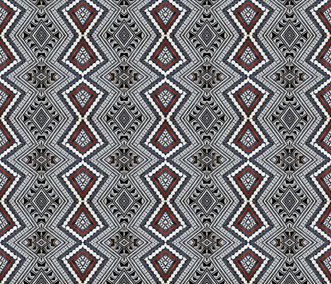 Fiji Tapa wallpaper - flyingfish - Spoonflower