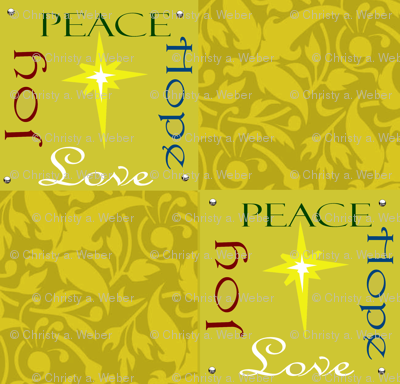 Peace-Hope-Joy-Love wallpaper - chrisanne - Spoonflower