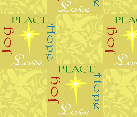 Peace-Hope-Joy-Love wallpaper - chrisanne - Spoonflower