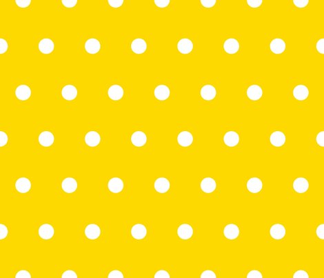 Polka Dot - White on Yellow fabric - juliesfabrics - Spoonflower