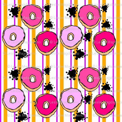 Graffiti Donuts in Stripes fabric - studiosarcelle - Spoonflower