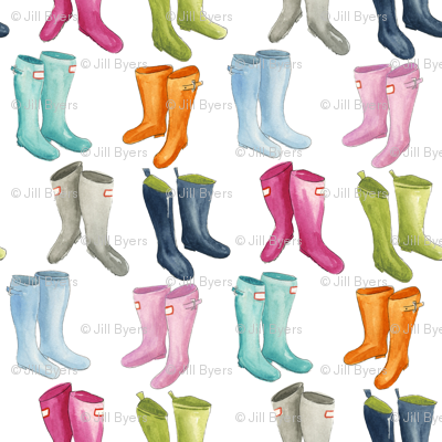 Wellies wallpaper - jillbyers - Spoonflower