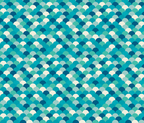Teal Fish Scales fabric - blackbirdhotel - Spoonflower