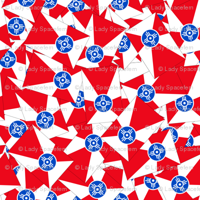 Wichita Flag Scattered - Large fabric - spacefem - Spoonflower