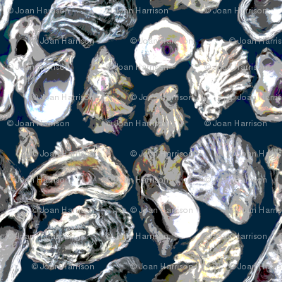 Oysters wallpaper - joanharrison - Spoonflower