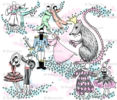 Nutcracker doodles wallpaper - beesocks - Spoonflower