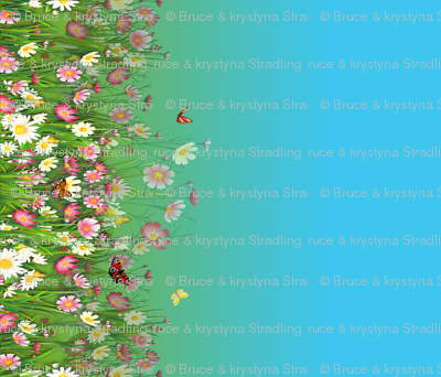 Flowers-Grasses_Border_Print fabric - stradling_designs - Spoonflower
