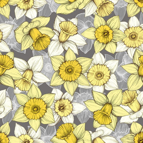 Daffodils Fabric Wallpaper Home Decor Spoonflower