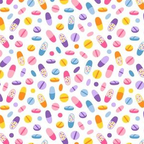 Pill Fabric Wallpaper Home Decor Spoonflower