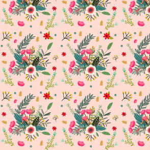 Boho Floral / Black Background wallpaper - shopcabin - Spoonflower