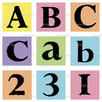 ABC and 123 wallpaper - threebearsprints - Spoonflower