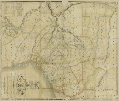 Republic of Texas Map by Stephen F Austin 1836 fabric - suzan - Spoonflower