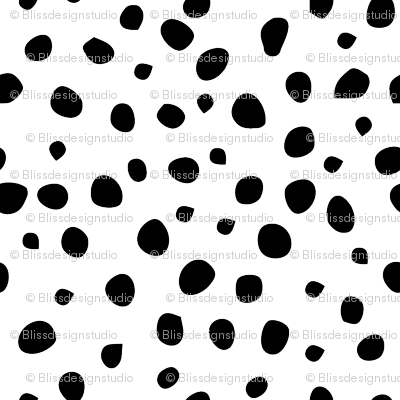Black Dalmation Dots fabric - blissdesignstudio - Spoonflower